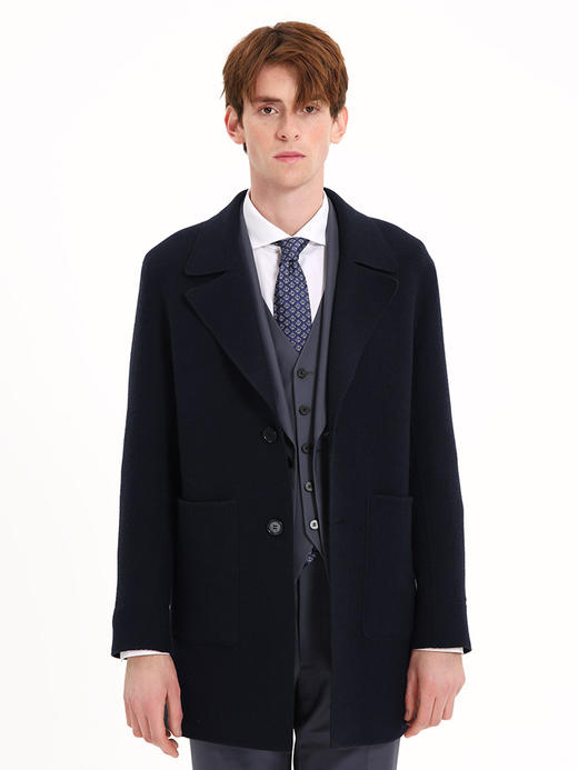 callisto灰朦蓝羊毛骆驼混纺大衣 FSFEC068C 商品图0