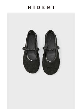 HIDEMI 网格艺术感编织系列玛丽珍平底鞋