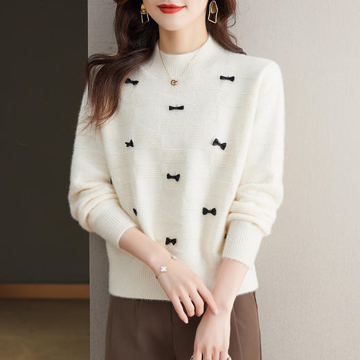 秋冬新款，短款毛衣女加厚内搭高腰上衣小个子半高领针织打底衫CC-27-2382 商品图1