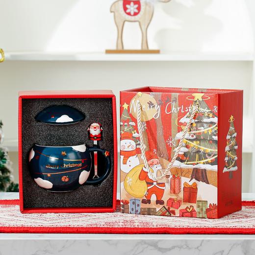 浮雕星球【圣诞陶瓷杯带盖勺】圣诞礼物 马克杯子礼盒装 女士节日礼品杯 商品图12