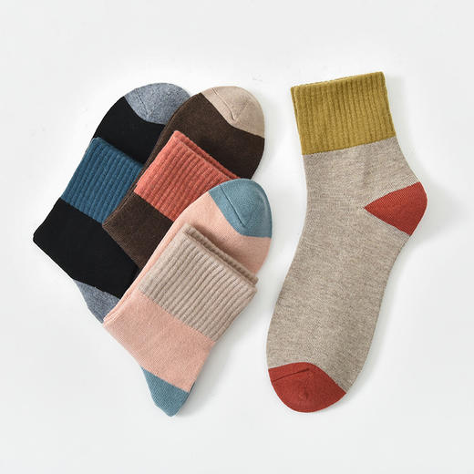 洁丽雅4双装美丽奴羊毛中筒女袜亲肤保暖简约柔软舒适袜子女 商品图6