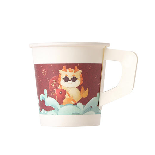 【金马抱福❗️马年新款手柄纸杯】新年元旦加厚防烫防漏喜庆家用，一次性纸杯QQ 商品图4