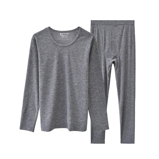 洁丽雅男士保暖套装圆领磨毛保暖修身亲肤秋衣秋裤保暖内衣男士 商品图10