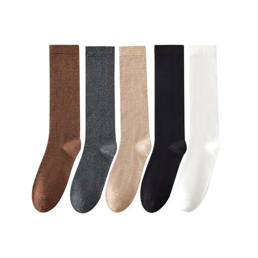 洁丽雅3双装长筒小腿女袜新疆棉亲肤舒适学院风时尚潮流袜子女 商品图10