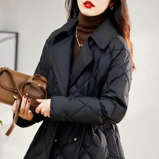 轻薄棉服女白鸭绒短款小个子冬季外套修身显瘦2023年冬新款西装领AES-9632 商品图0