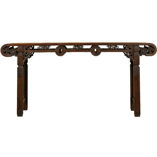 清 红木拱璧纹书卷式平头案 商品图5