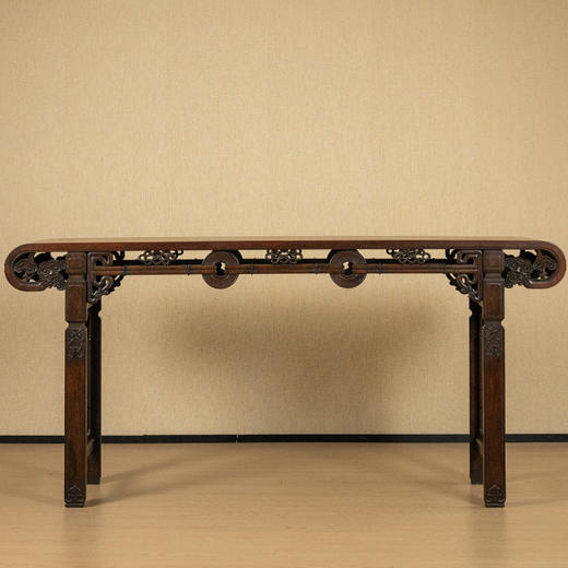 清 红木拱璧纹书卷式平头案 商品图0