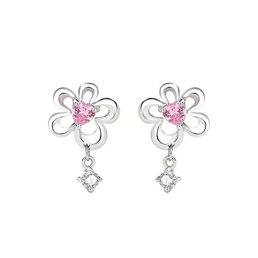 【花海心田】S925银爱心花朵耳饰【JHY-E000554B】 商品图3