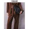 VIMAGE纬漫纪春季新款直筒宽松修身西服条纹裤子V2105701 商品缩略图3