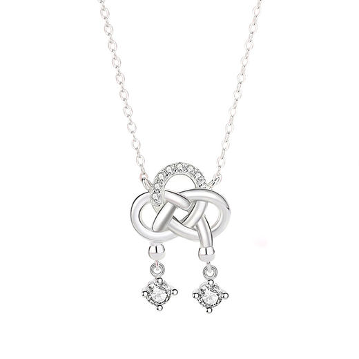 【中国结】S925银缠绕微镶锆石项链【JHY-N000650B】 商品图4