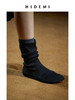 HIDEMI 高密弹力针织圆头短靴 黑色/米色 商品缩略图0