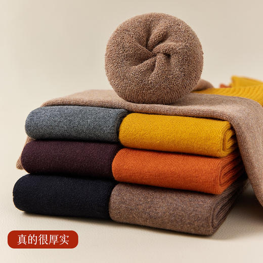 洁丽雅加厚保暖大腿过膝防滑长筒袜毛圈秋冬款长长袜高筒加绒女袜 商品图3