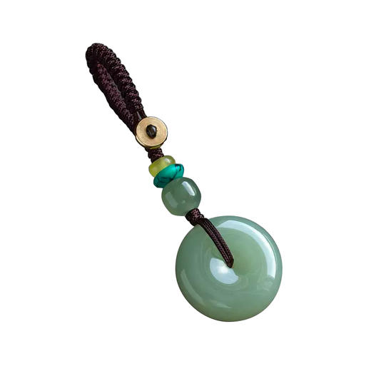 和田玉平安扣钥匙扣挂件 商品图4