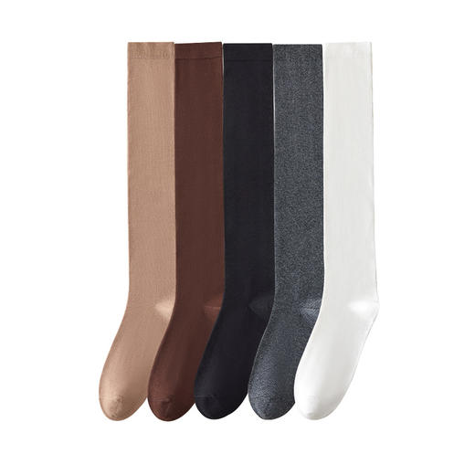 洁丽雅3双装长筒过膝女袜高弹亲肤学院风时尚潮流女袜甜美袜子女 商品图8