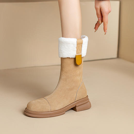 舒适保暖，厚底加绒毛毛鞋马丁靴XWJ-X180-16 商品图7