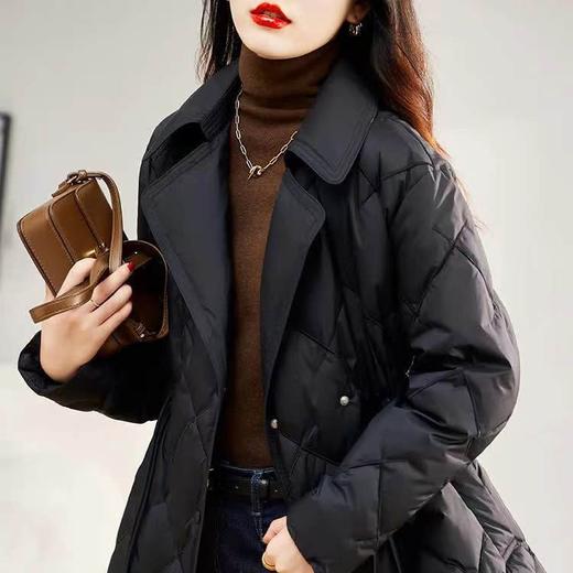 轻薄棉服女白鸭绒短款小个子冬季外套修身显瘦2023年冬新款西装领AES-9632 商品图2