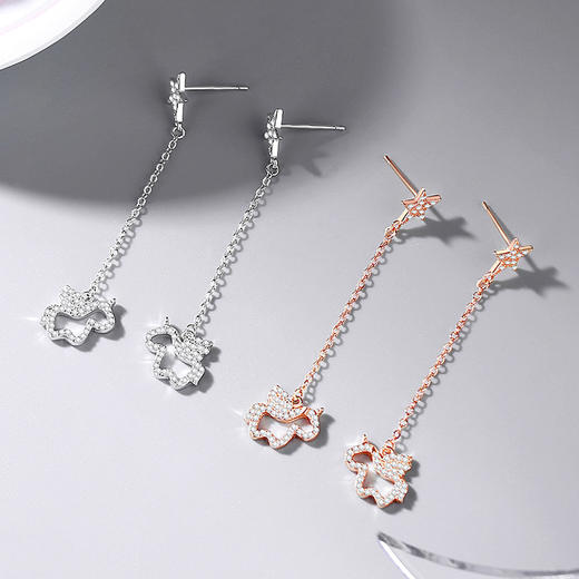 【星光独角兽】S925银镂空耳饰【JHY-E000478B】 商品图1