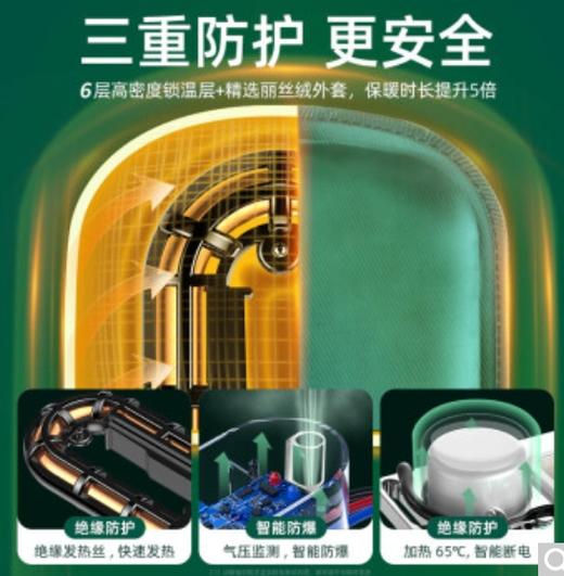 康佳暖手宝充电取暖器 热水袋 暖手袋 暖宝宝 暖水袋 充电防爆多功能 加绒电暖器KH-SL03魅力藕 商品图5