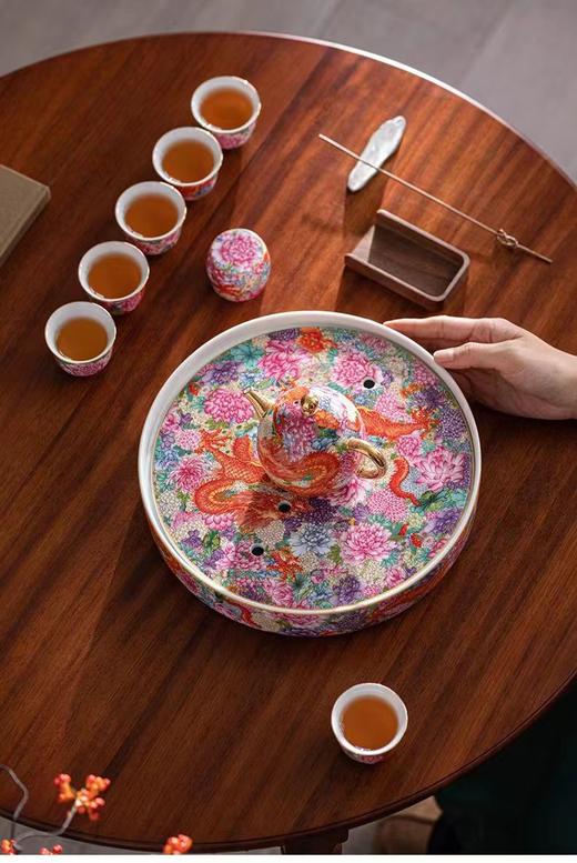 腾龙盛世万花珐琅9头茶器套装 商品图1