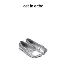 lost in echo设计师品牌斜方头蝴蝶结平底芭蕾舞鞋船鞋浅口单鞋