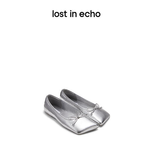 lost in echo设计师品牌斜方头蝴蝶结平底芭蕾舞鞋船鞋浅口单鞋 商品图0