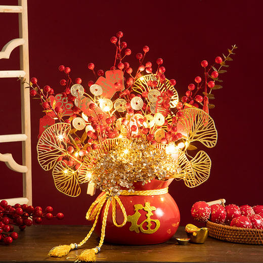 【喜迎新年❗️招财纳福花瓶套装】氛围感新年发财果福桶招财摆件年宵花客厅室内装饰品乔迁之喜开业礼物新年礼盒年货礼盒 商品图2