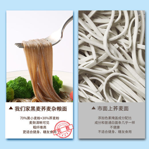 「8袋装！杂粮挂面」荞麦面 黑麦杂粮挂面主食速食200g单袋 商品图2