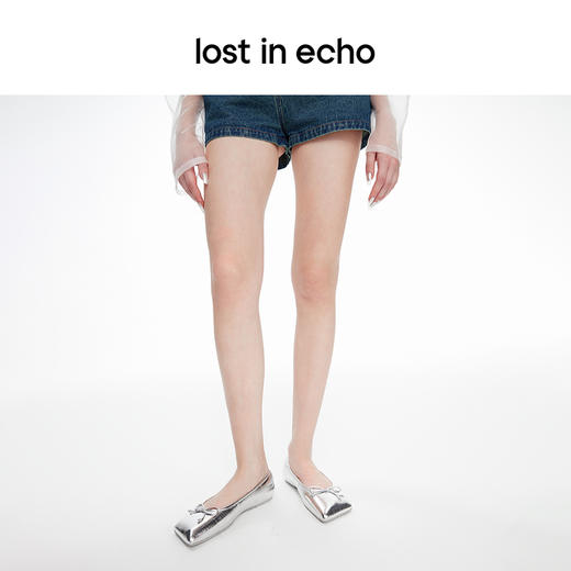 lost in echo设计师品牌斜方头蝴蝶结平底芭蕾舞鞋船鞋浅口单鞋 商品图3