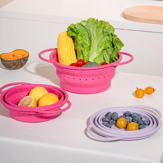 OTB铂金硅胶折叠沥水篮 商品图6