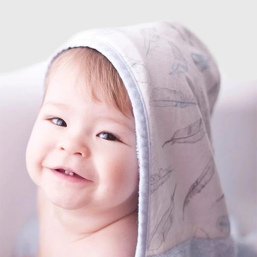 Lapador芬兰婴儿竹棉浴巾宝宝洗澡巾超柔软吸水儿童带帽斗篷浴袍 商品图3
