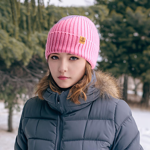 迈路士冬季防风保暖帽加厚亲肤百搭跑步户外运动马拉松拼色针织帽 商品图3