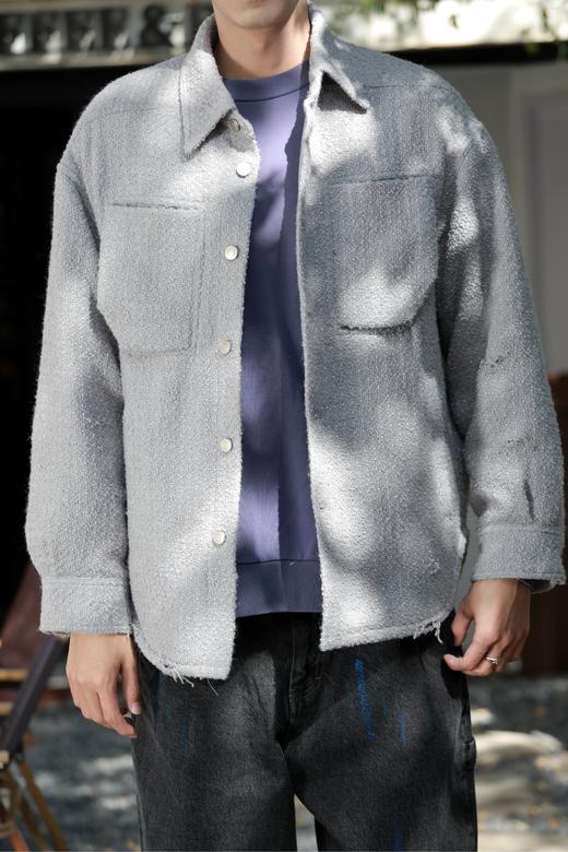 W342674376破洞复古阔版羽绒服 商品图1