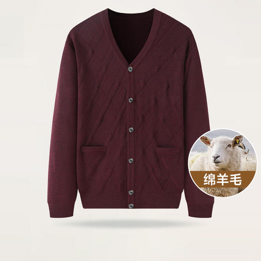【圈】【绵羊毛】【新款DWP】大依优型大码毛衣开衫休闲加肥加大上衣男士胖子大码外套男士保暖针织衫 商品图6