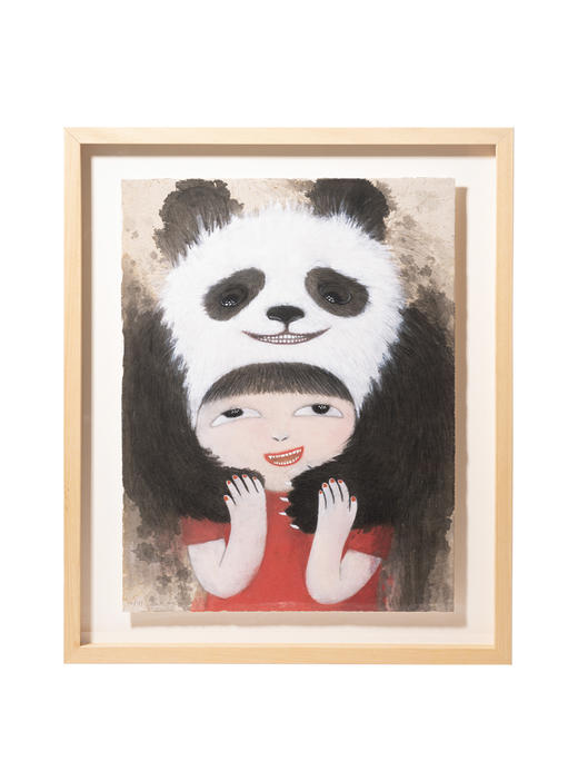 稀奇艺术 马玉签名限量版画《让我抱抱你-熊猫》艺术装饰画 商品图0