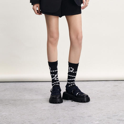 谜底中筒袜女2024春季新款复古文艺风设计感百搭袜子女241MQ0401 商品图3