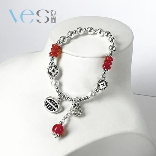 福袋算盘红玛瑙银925手链 商品图0