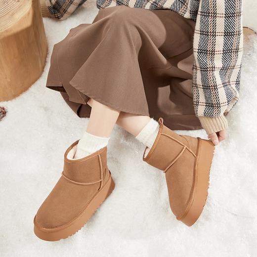 ZHR厚底雪地靴女2023冬季新款加厚加绒防滑休闲短靴户外保暖棉鞋 商品图2