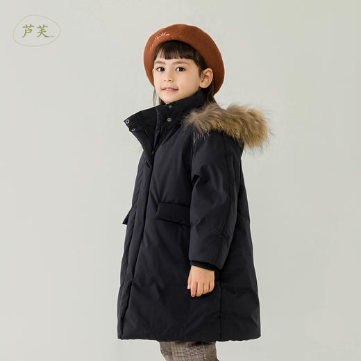 【户外防寒】马克珍妮新款冬装女童中长款加厚羽绒服213605 商品图1