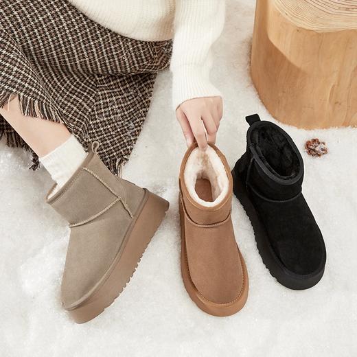 ZHR厚底雪地靴女2023冬季新款加厚加绒防滑休闲短靴户外保暖棉鞋 商品图12