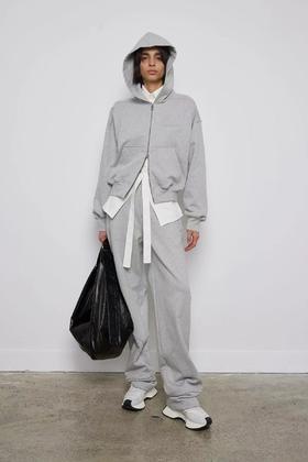 凹凸印连帽开襟外套