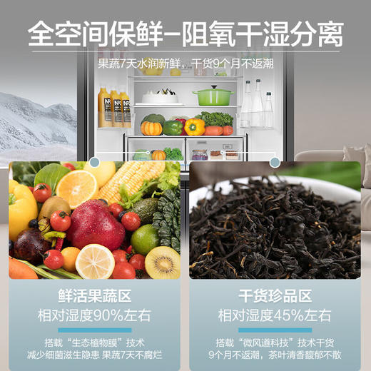 【星珀系列】海尔冰箱506升零距离嵌入全空间保鲜 风冷无霜一级能效双循环除菌净味十字对开门四门家用星珀系列冰箱 506L星韵银+全空间保鲜+零距离嵌入+EPP超净 商品图3