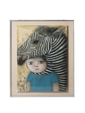 稀奇艺术 马玉签名限量版画《让我抱抱你-斑马》艺术装饰画乔迁礼物