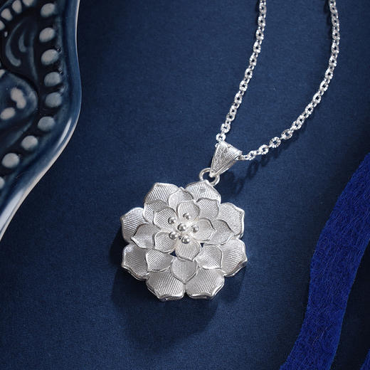 子佩集S990银【兼葭秋水】套链项链【MXTL008】花丝花朵2312 商品图4