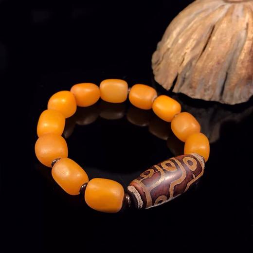 5FJADE吉祥灵玉蜜蜡天珠手链 商品图0