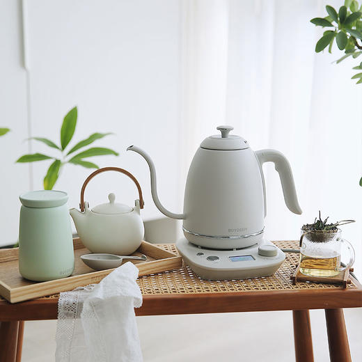 北鼎（Buydeem）咖啡手冲壶 家用控温泡茶壶 电热恒温热水壶 K821 电子手冲壶燕麦白 商品图9