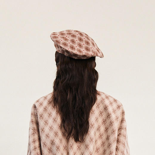 谜底贝雷帽女2024春季新款复古文艺风格纹气质帽子女士241MQ0407 商品图3