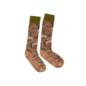 谜底学院风中筒袜2024春季新款复古文艺花色百搭袜子女2241MQ0403