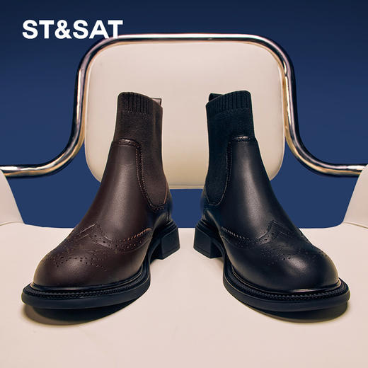 星期六针孔透气弹力靴袜靴瘦瘦短靴SS34116564 商品图1