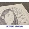 【大彩图】盘虎杰工笔画白描底稿圆形小品现代人物高清打印稿HJ32 商品缩略图4