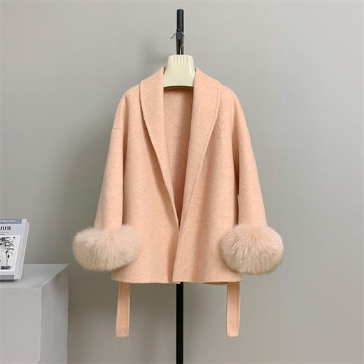 ASE秋冬季新款双面羊毛大衣女狐狸毛皮草高级感浴袍皮草外套女 商品图1